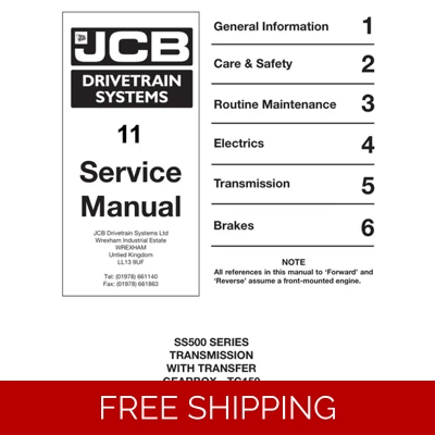 JCB DRIVETRAIN SYSTEM SS500 SERIES SERVICE REPAIR MANUAL JCB DRIVETRAIN SYSTEM SS500 SERIES SERVICE REPAIR MANUAL